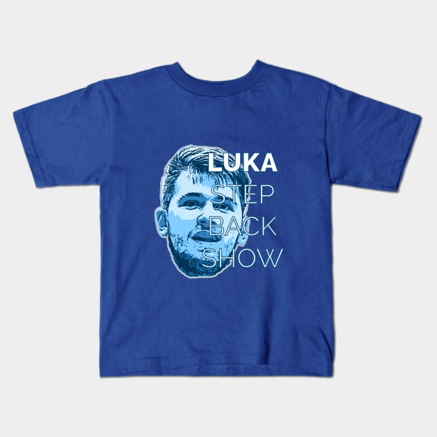 Luka Doncic Step Back Show Kids T-Shirt by locusDesign